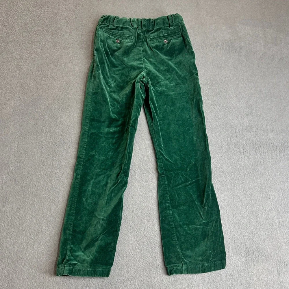Gymboree Pants Kids Size 8 Green Velvet Straight Leg Holiday Dress Trousers